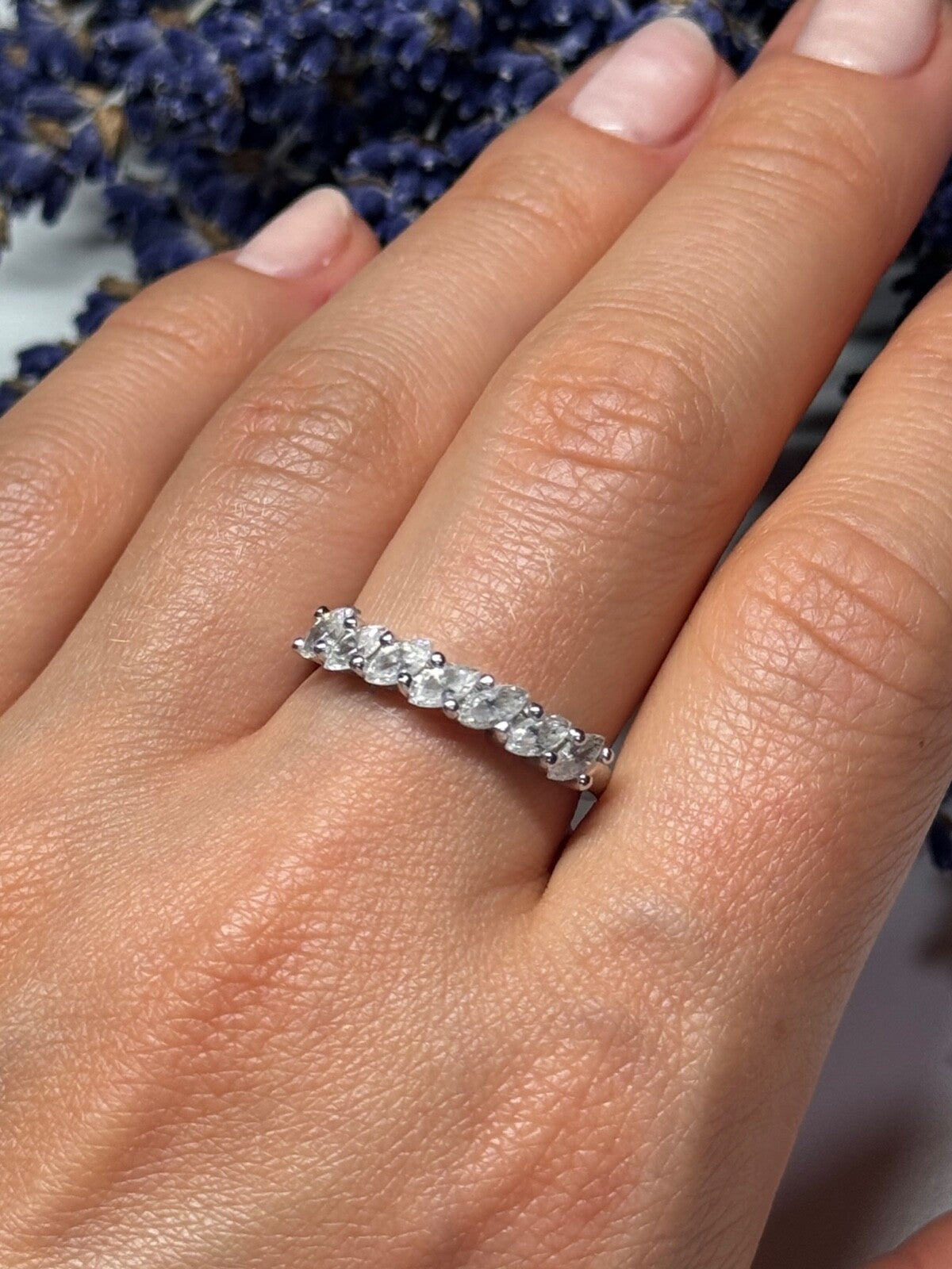 925 Sterling Silver CZ Ring Size 8.5