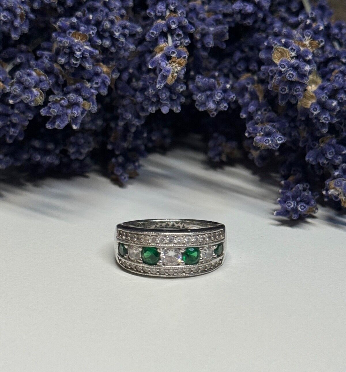 925 Sterling Silver CZ Ring Size 8