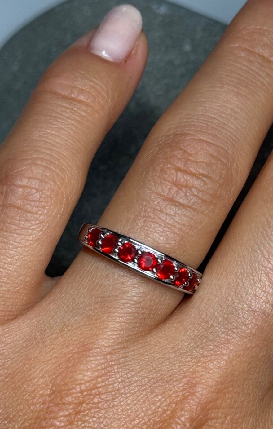 925 Sterling Silver Spinel Ring Size 7.5