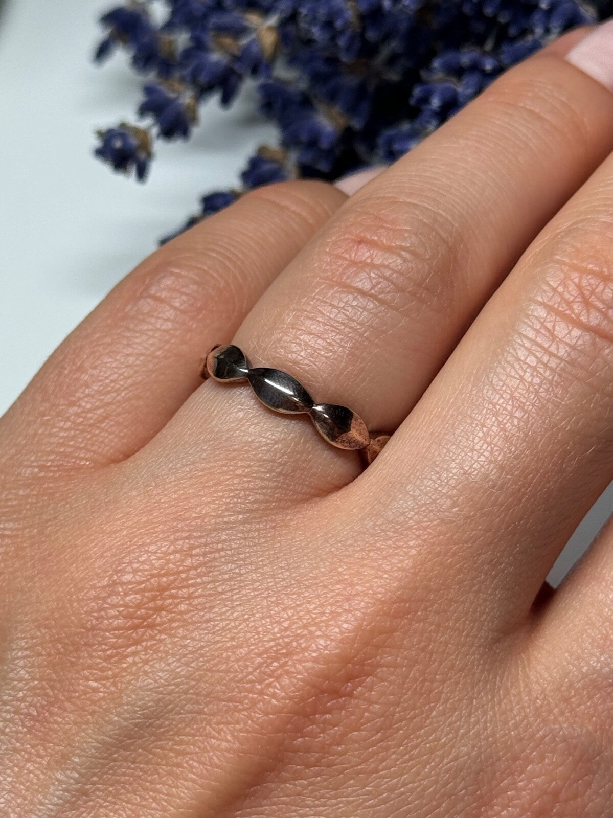 925 Sterling Silver Gold Plated Ring Size 6