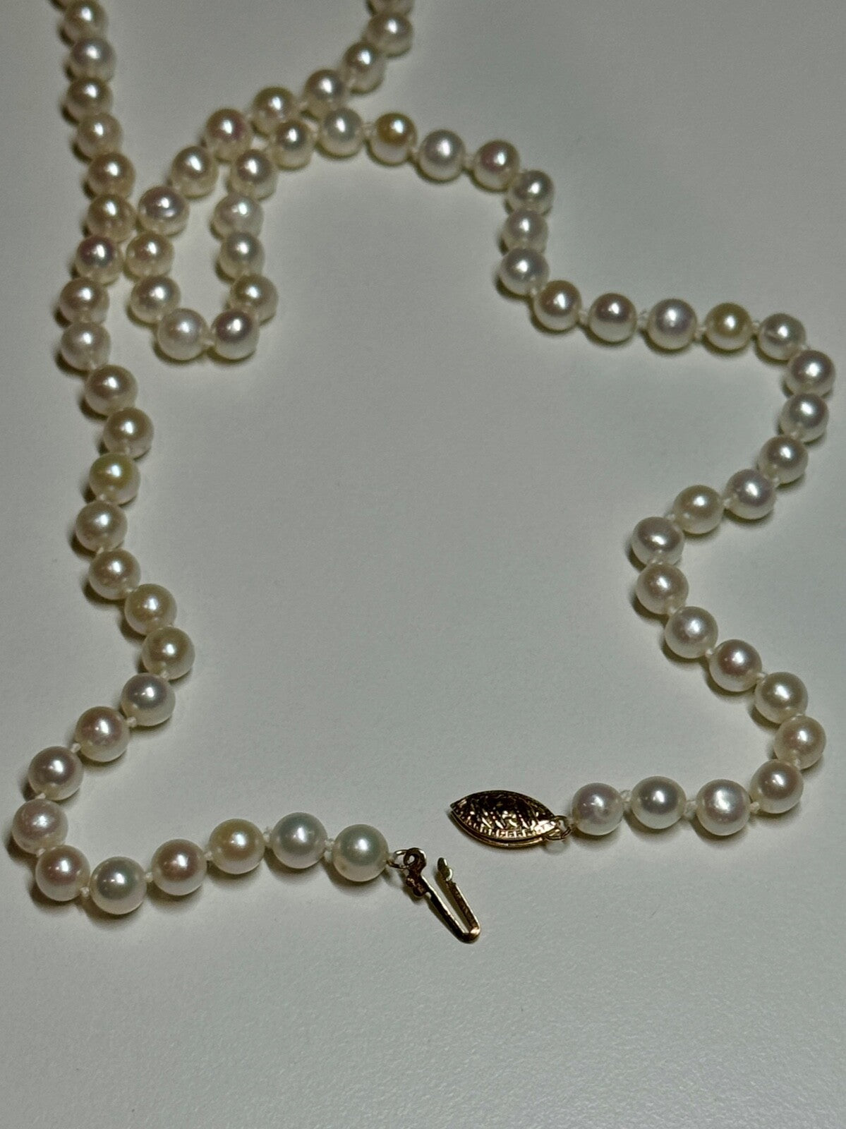14K Yellow Gold Freshwater Pearl Necklace Length 30 Inch