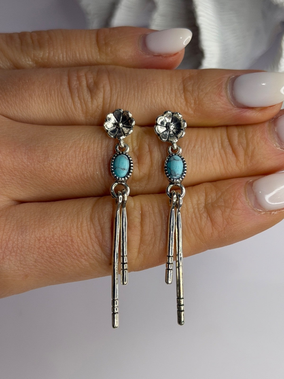 Vintage 925 Sterling Silver Turquoise Earrings