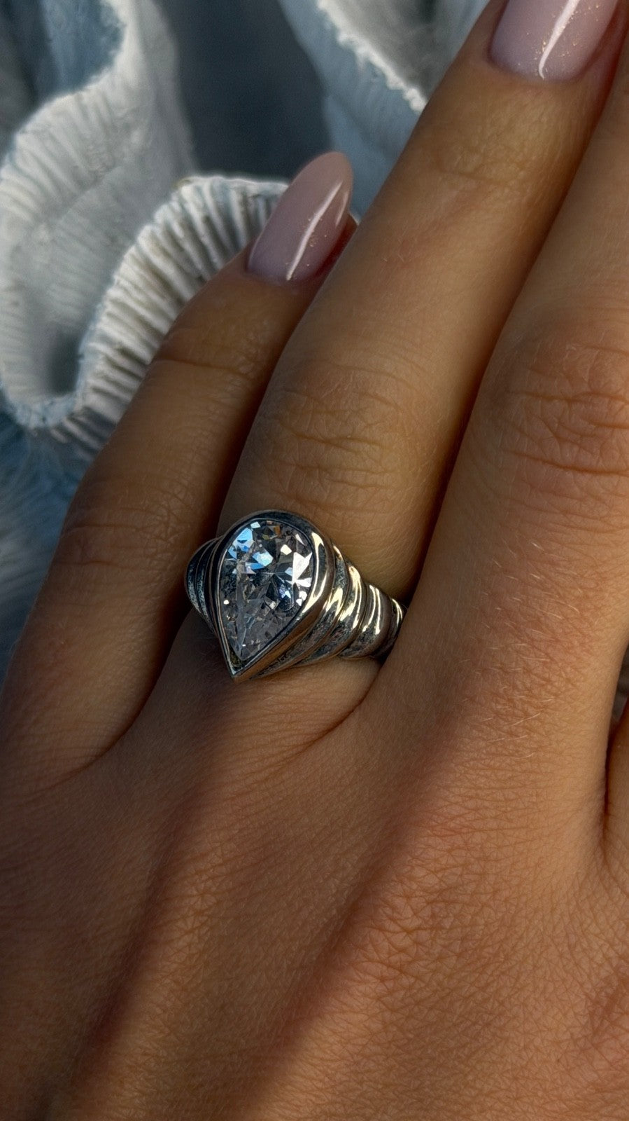 ESPO 925 Sterling Silver Cz Ring Size 6