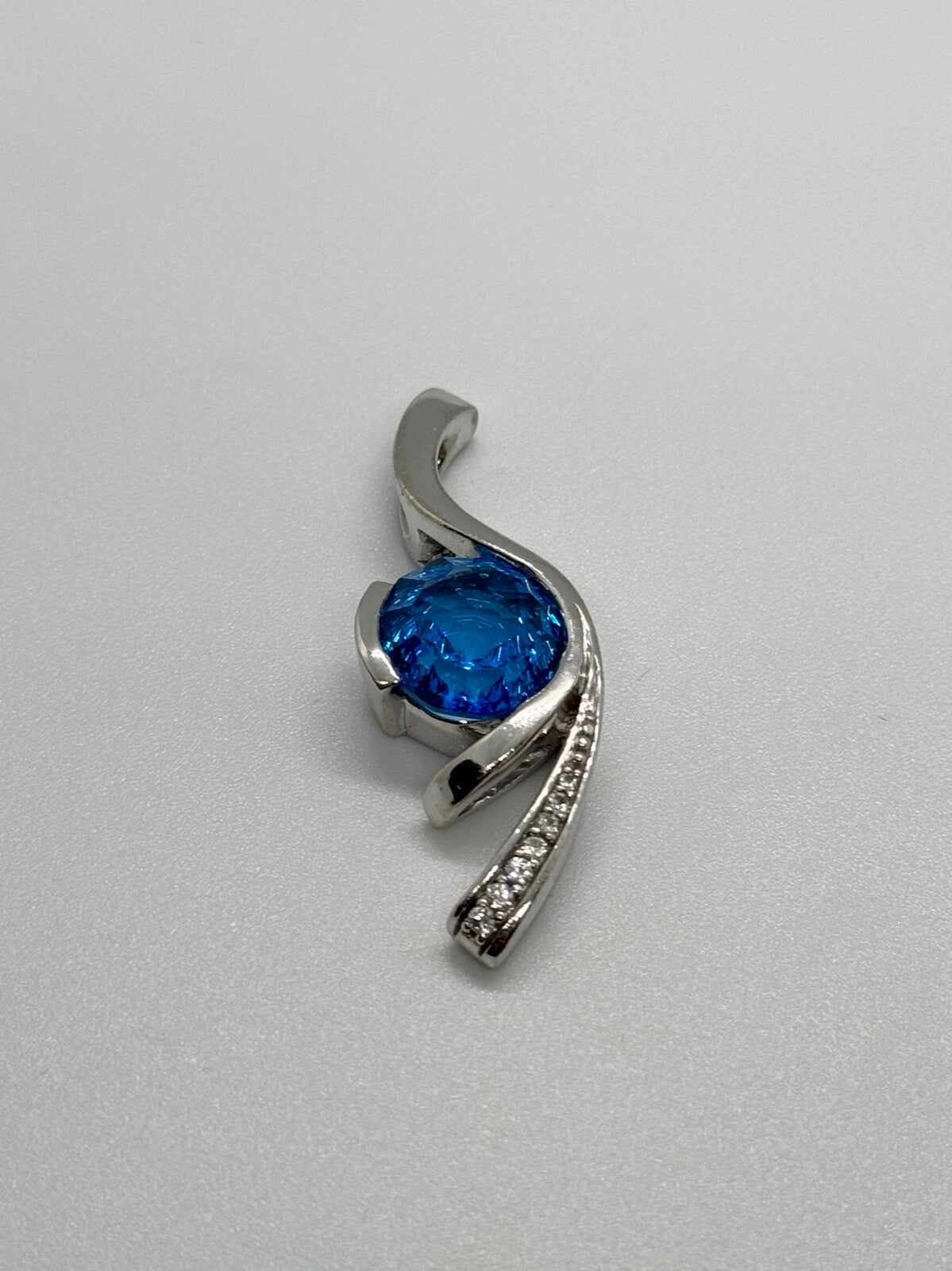 925 Sterling Silver CZ Pendant Lenght 45 mm