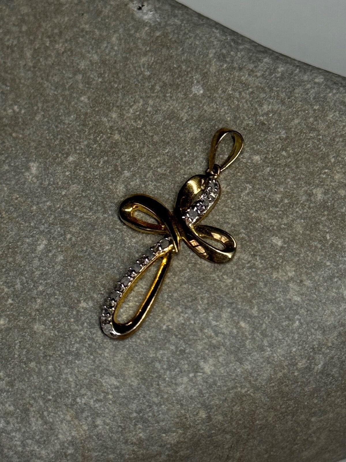 925 Sterling Silver Gold Plated Beryl Cross Length 32 Mm