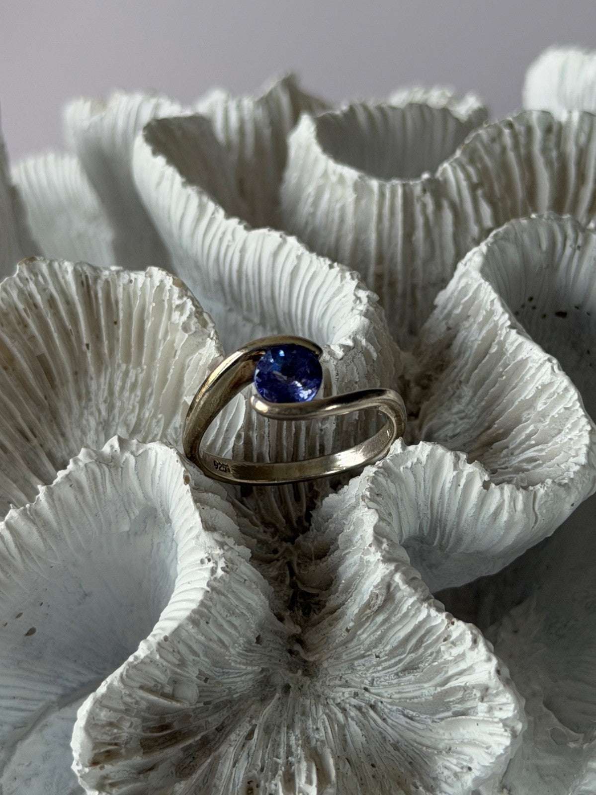 925 Sterling Silver Tourmaline Ring Size 9.5