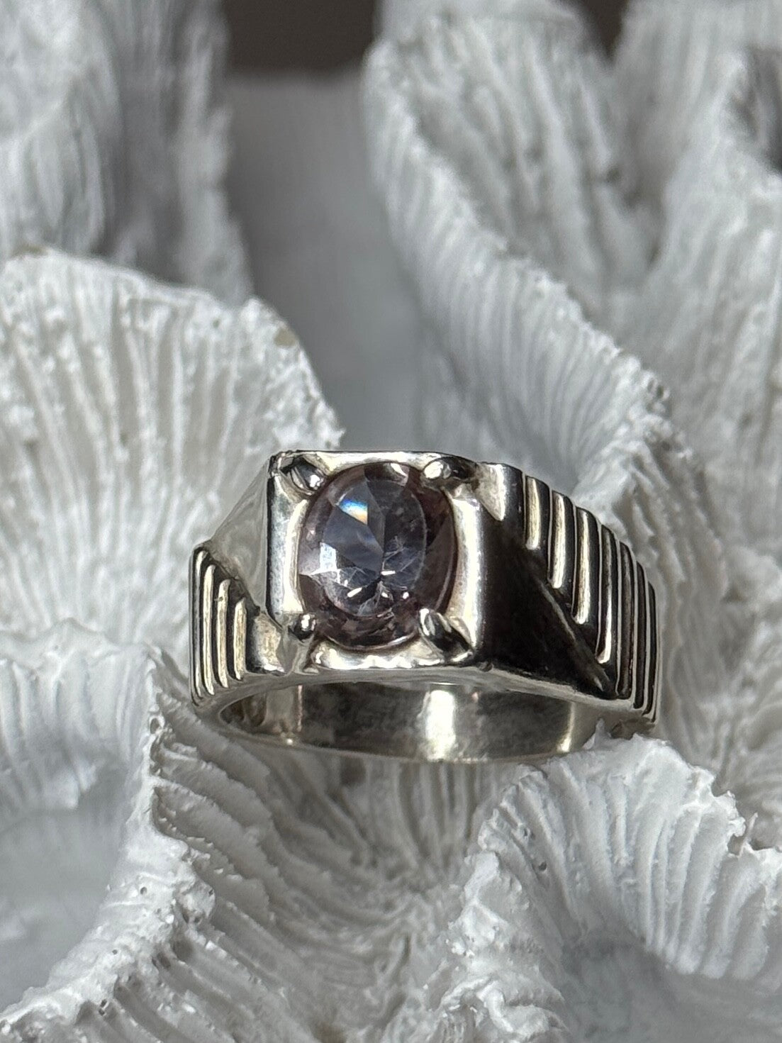Men's 925 Sterling Silver Spinel Ring Size 8.5