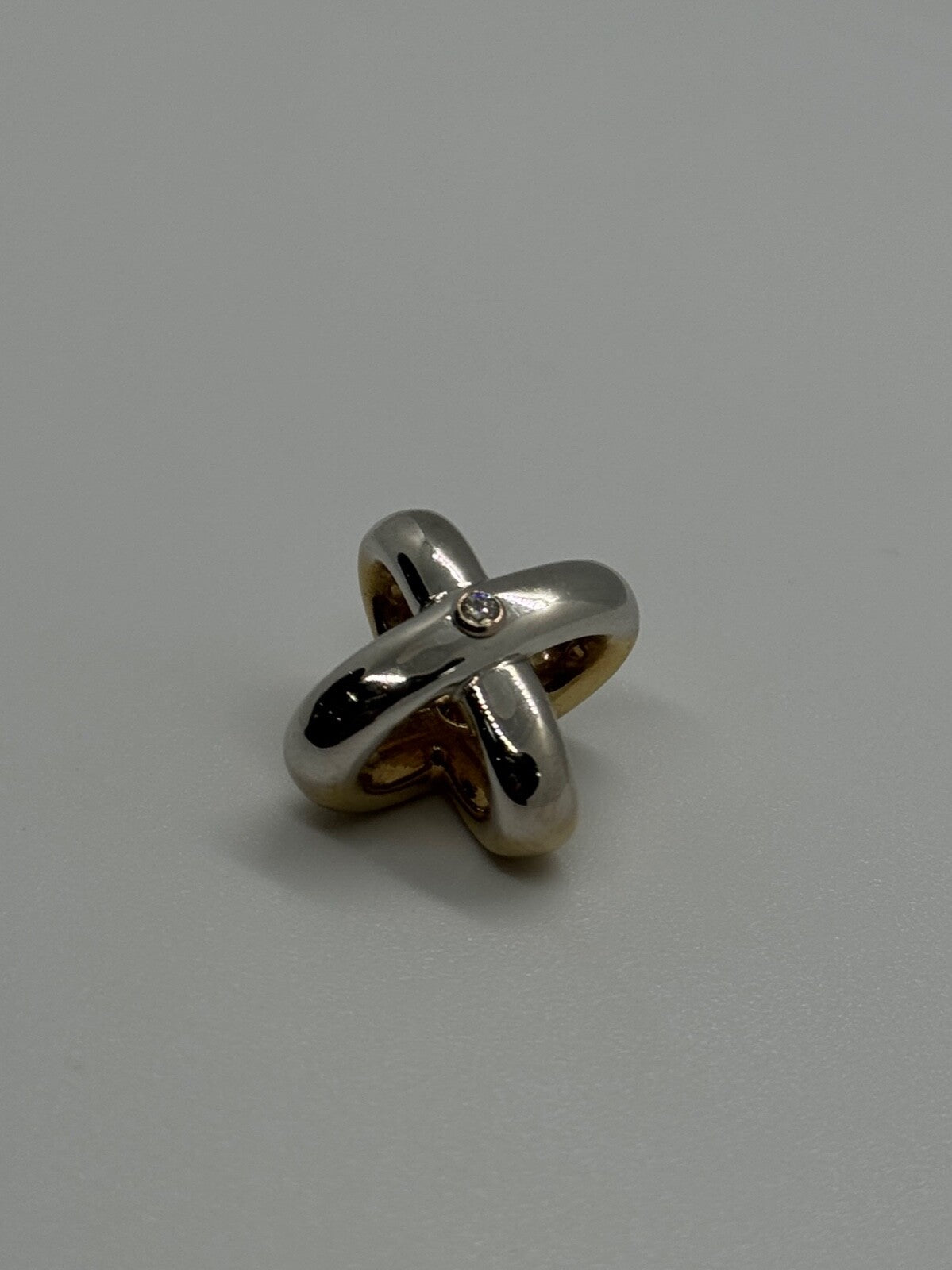 14K Yellow AND White Gold Pendant Lenght 17.3 mm