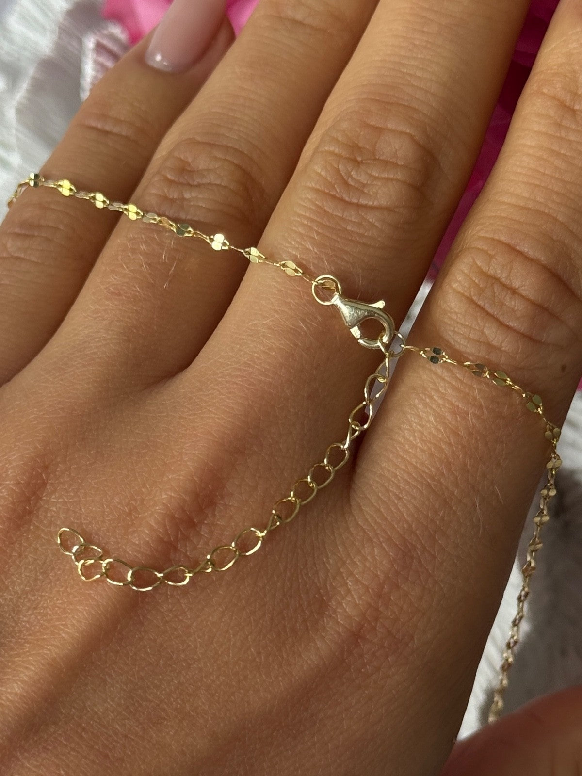 925 Sterling Silver Gold Plated Cz Necklace Length 16/18 inch