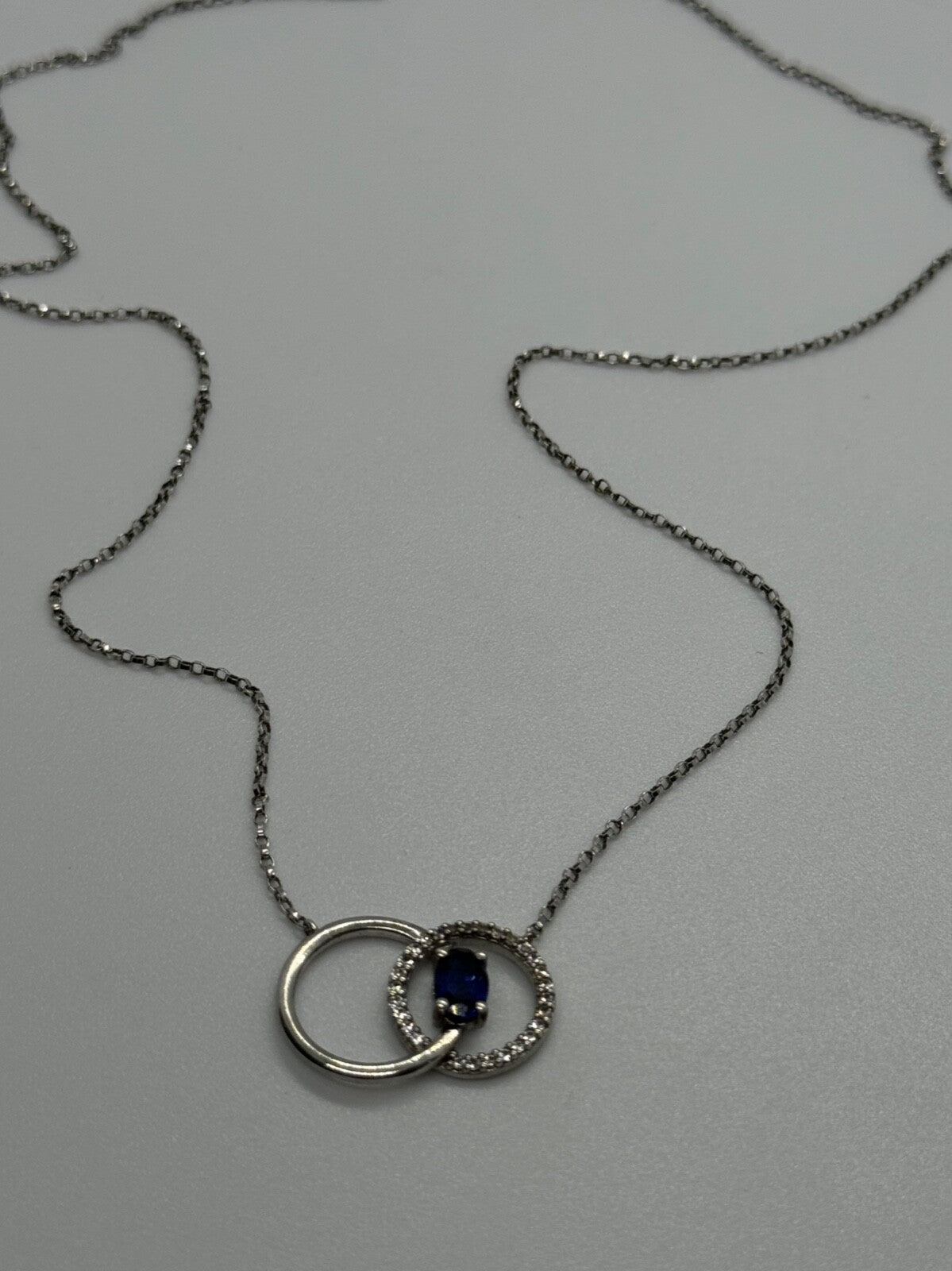 925 Sterling Silver Sapphire & Beryl Necklace