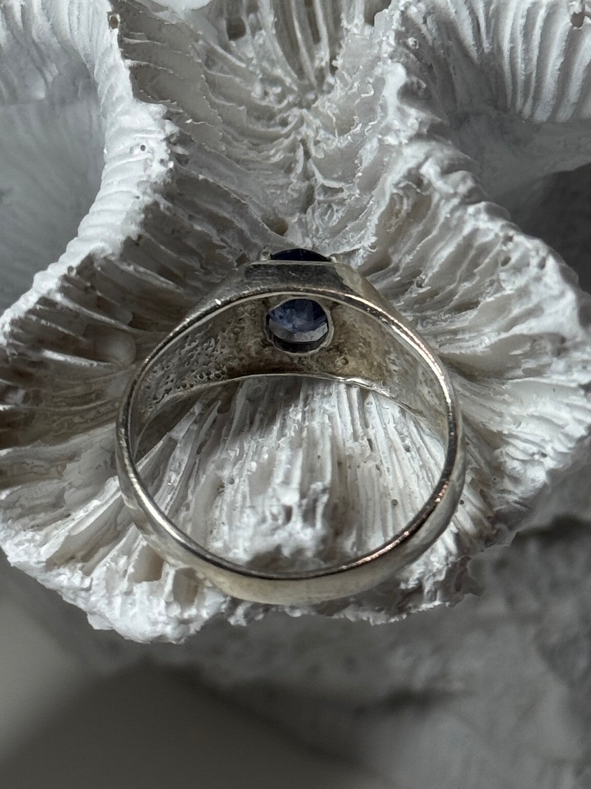 Men'S 925 Sterling Silver Sapphire Ring Size 8.5