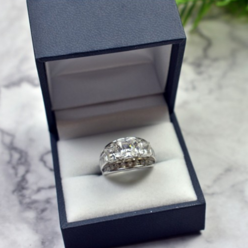 925 Sterling Silver White Beryl (Goshenite) Ring Size 5.5