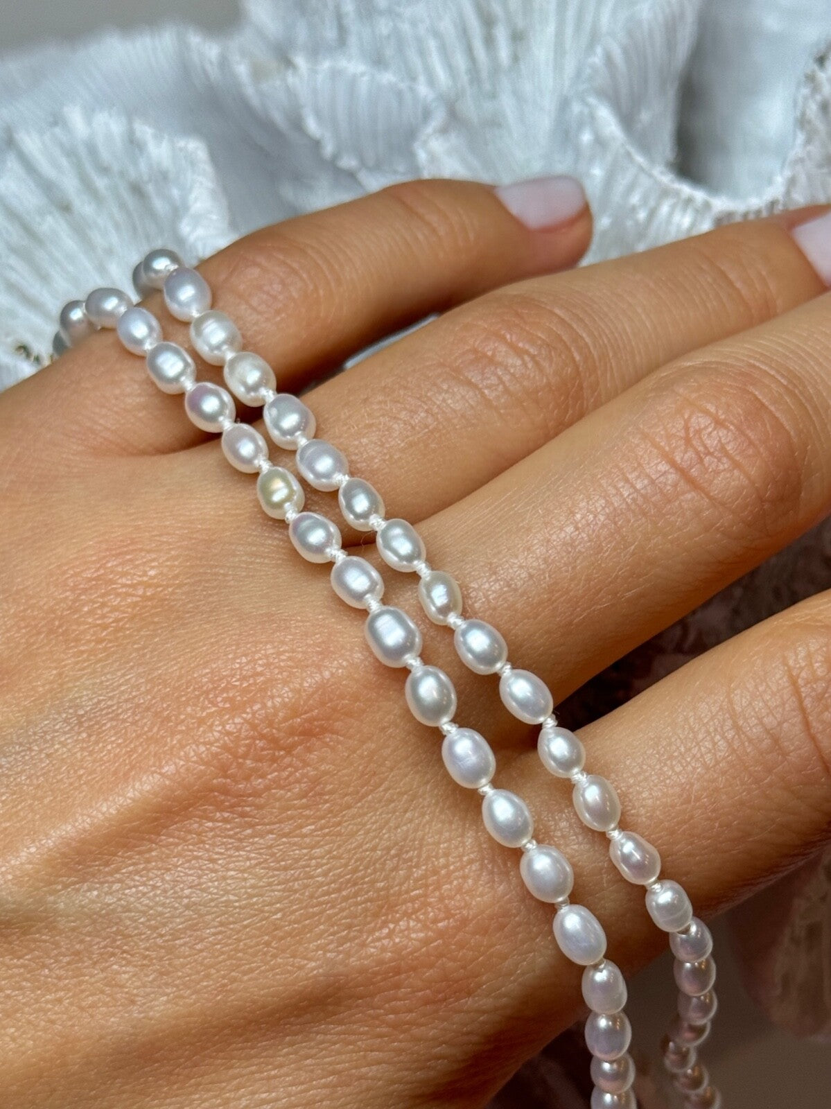 14K Yellow Gold Clasp Fresh Water Pearl Necklace 18 Inch