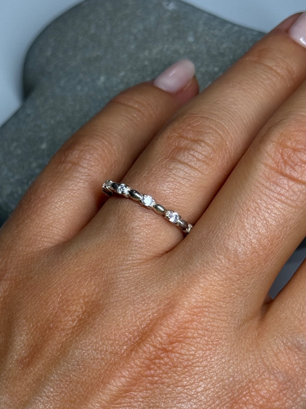 925 Sterling Silver CZ Ring Size 7.5