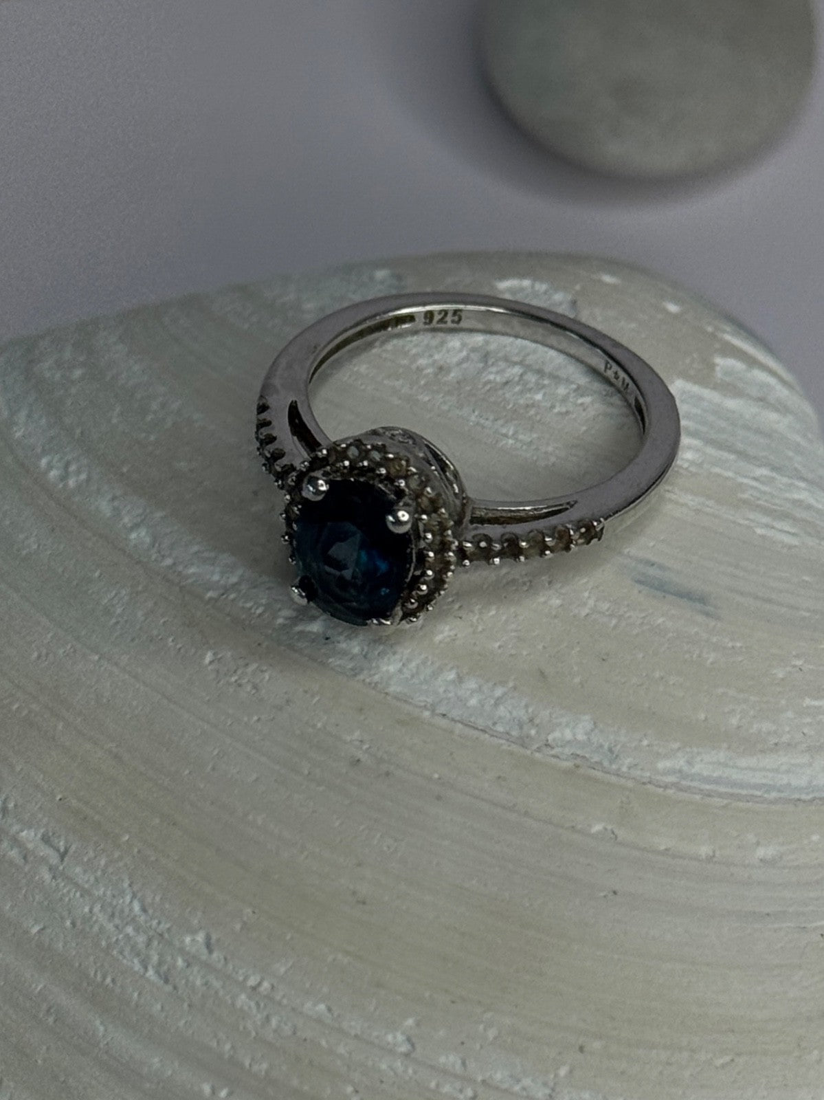 925 Sterling Silver Spinel & Beryl Ring Size 7