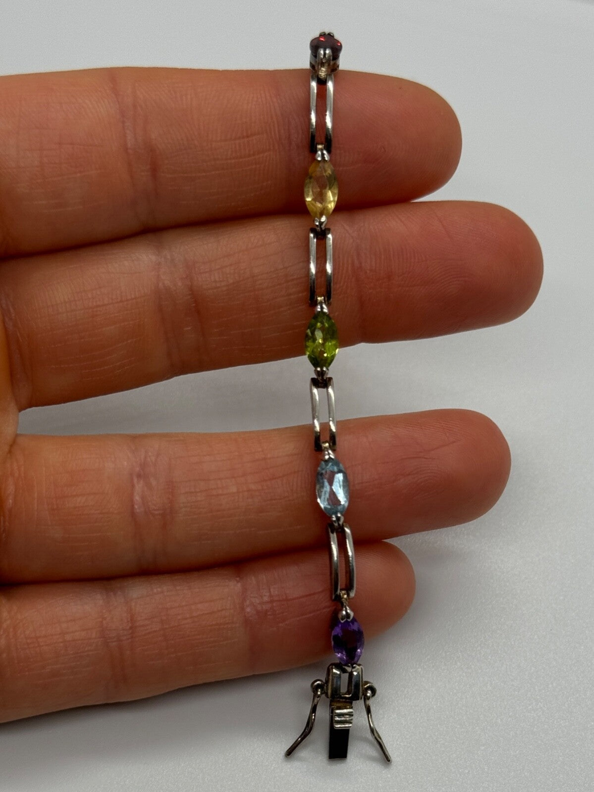 925 Sterling Silver Tourmalines Bracelet