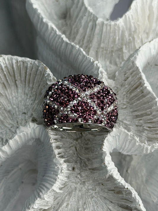 Beautiful Design 925 Sterling Silver Cz Ring Size 8