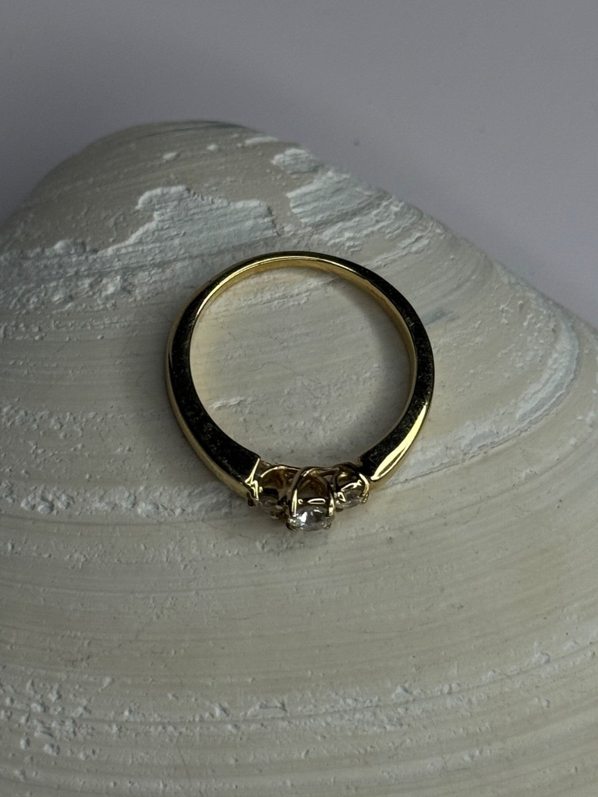 14K Yellow Gold Diamond 0.36 Carat Total Weight Ring Size 7