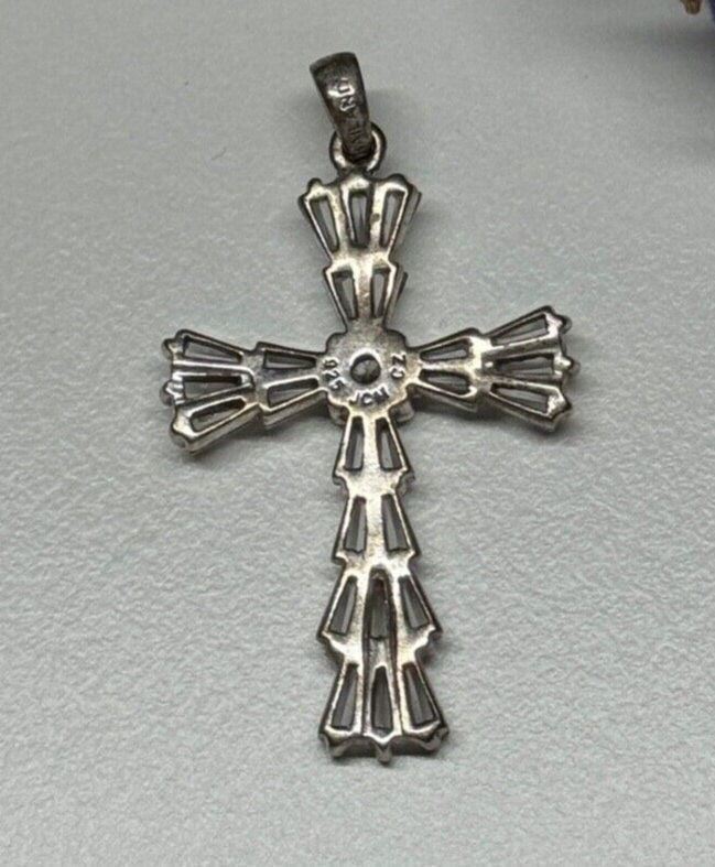 925 Sterling Silver CZ Cross