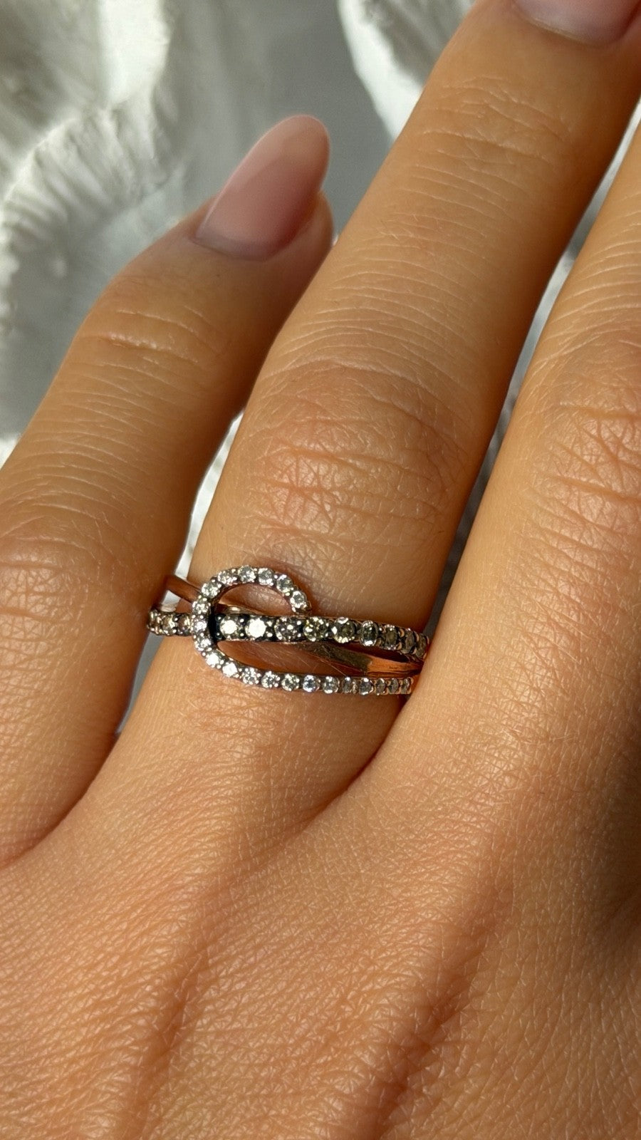Le Vian 14K Rose Gold Chocolate & White Diamonds 0.50 cts Ring Size 6.5