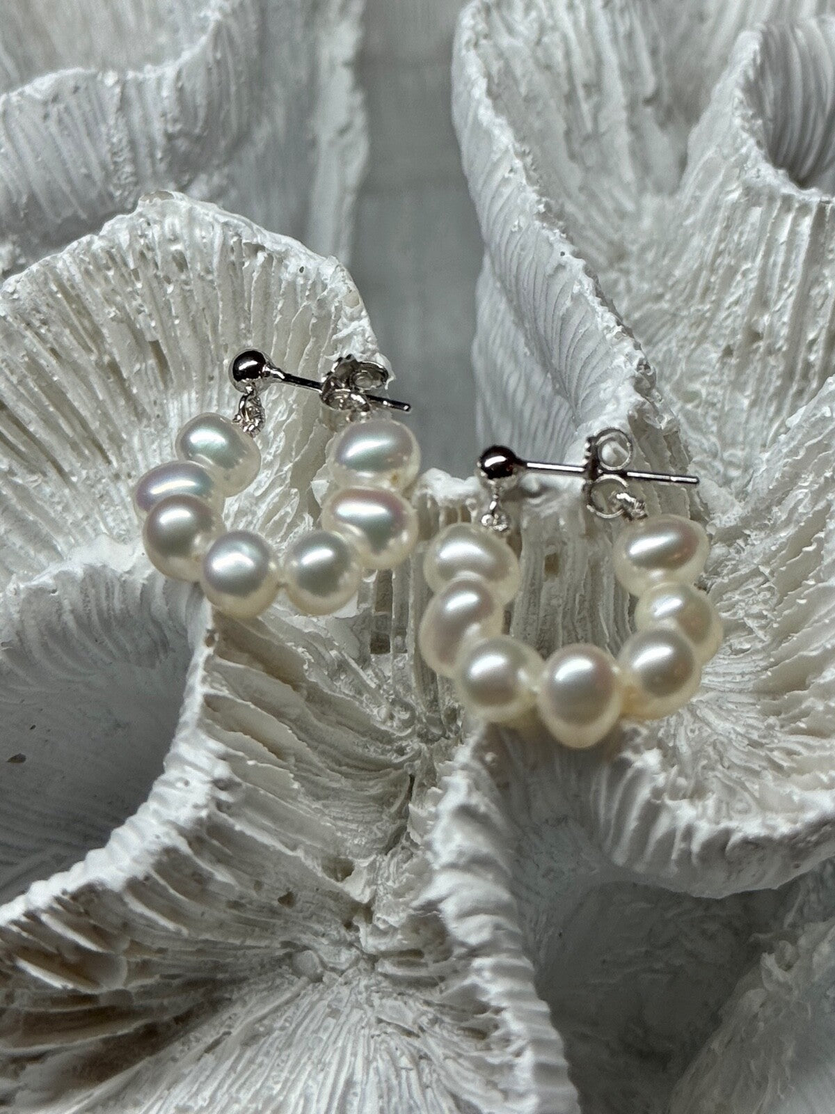 925 Sterling Silver Fresh Water Pearl Earrings Length 0.8 Inch