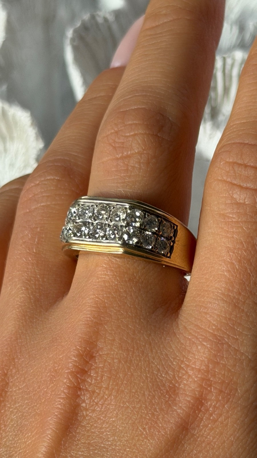Men's 10K Yellow Gold Diamond 3 ct Ring Size 11.5
