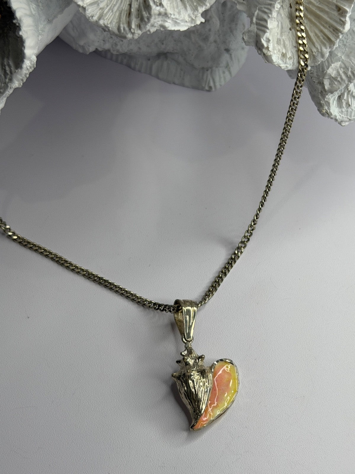 925 Sterling Silver Conch Shell Necklace