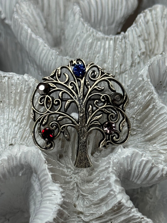 925 Sterling Silver Spinel Brooch Length 1.5 Inch