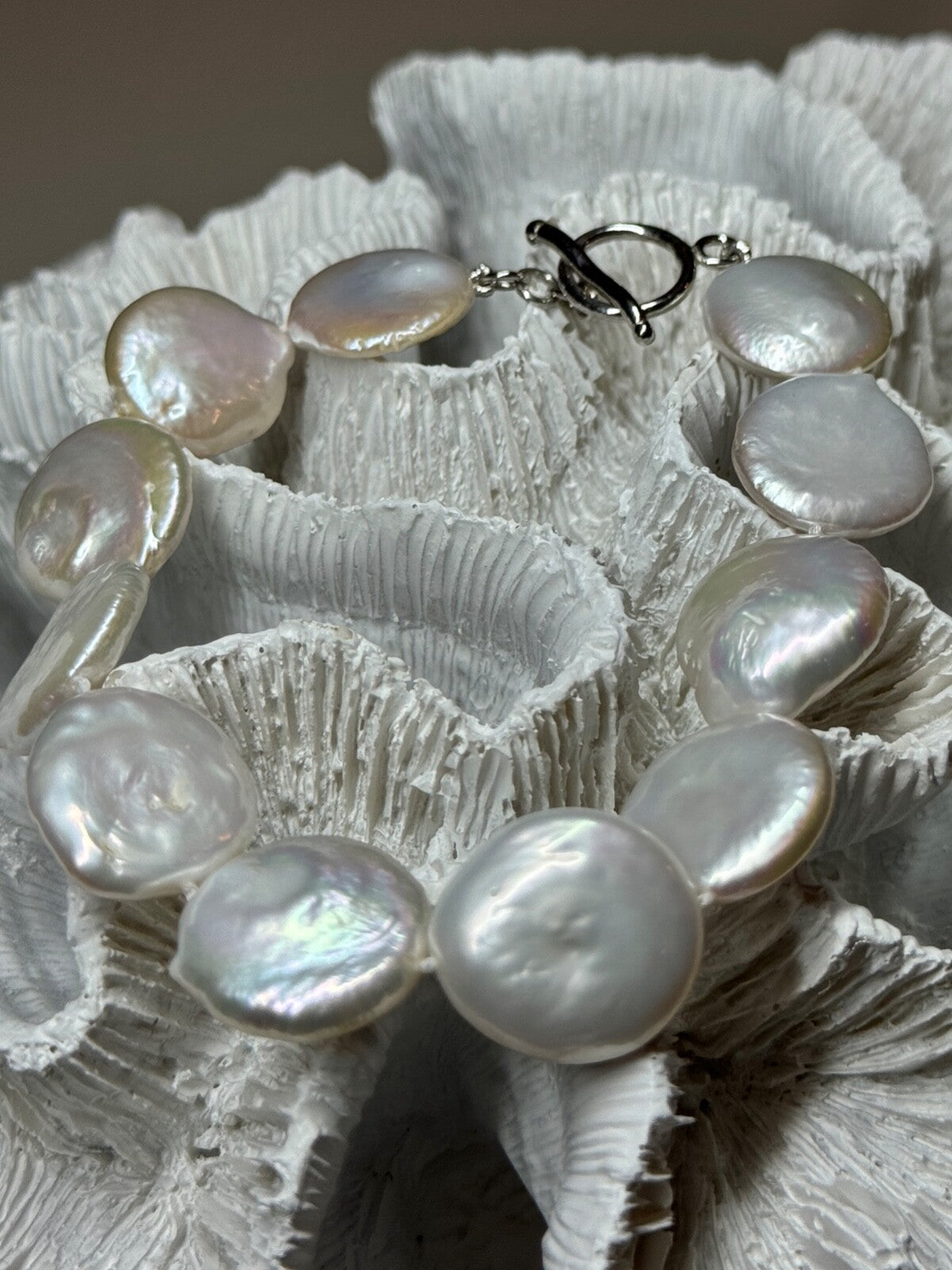 925 Sterling Silver Water Fresh Pearl Bracelet Length 8 Inch