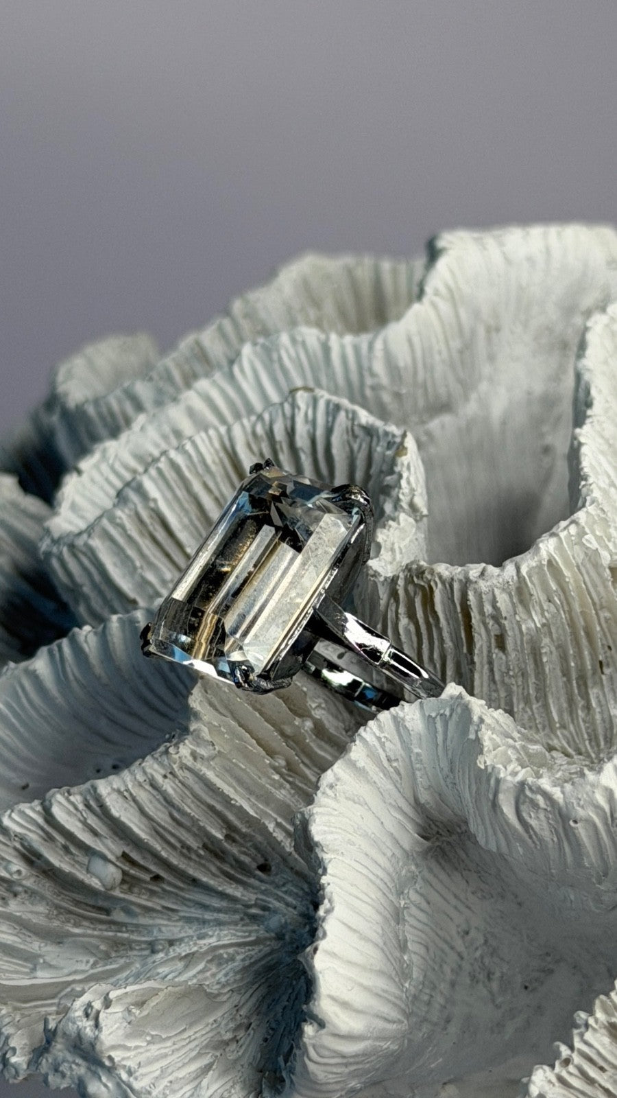 925 Sterling Silver White Tourmaline Ring  (Adjustable)