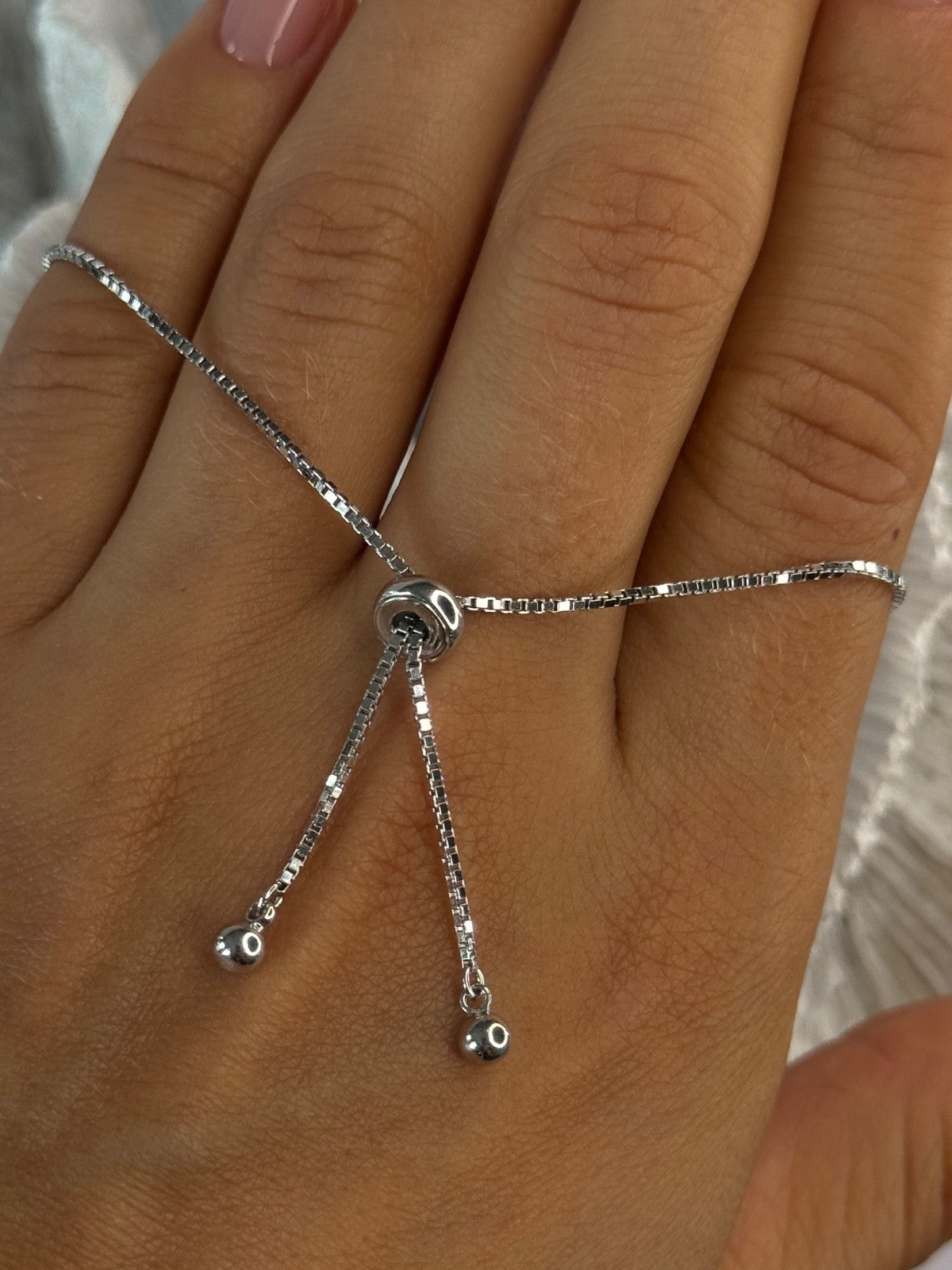 925 Sterling Silver Sapphire & Cz Bracelet Sizable
