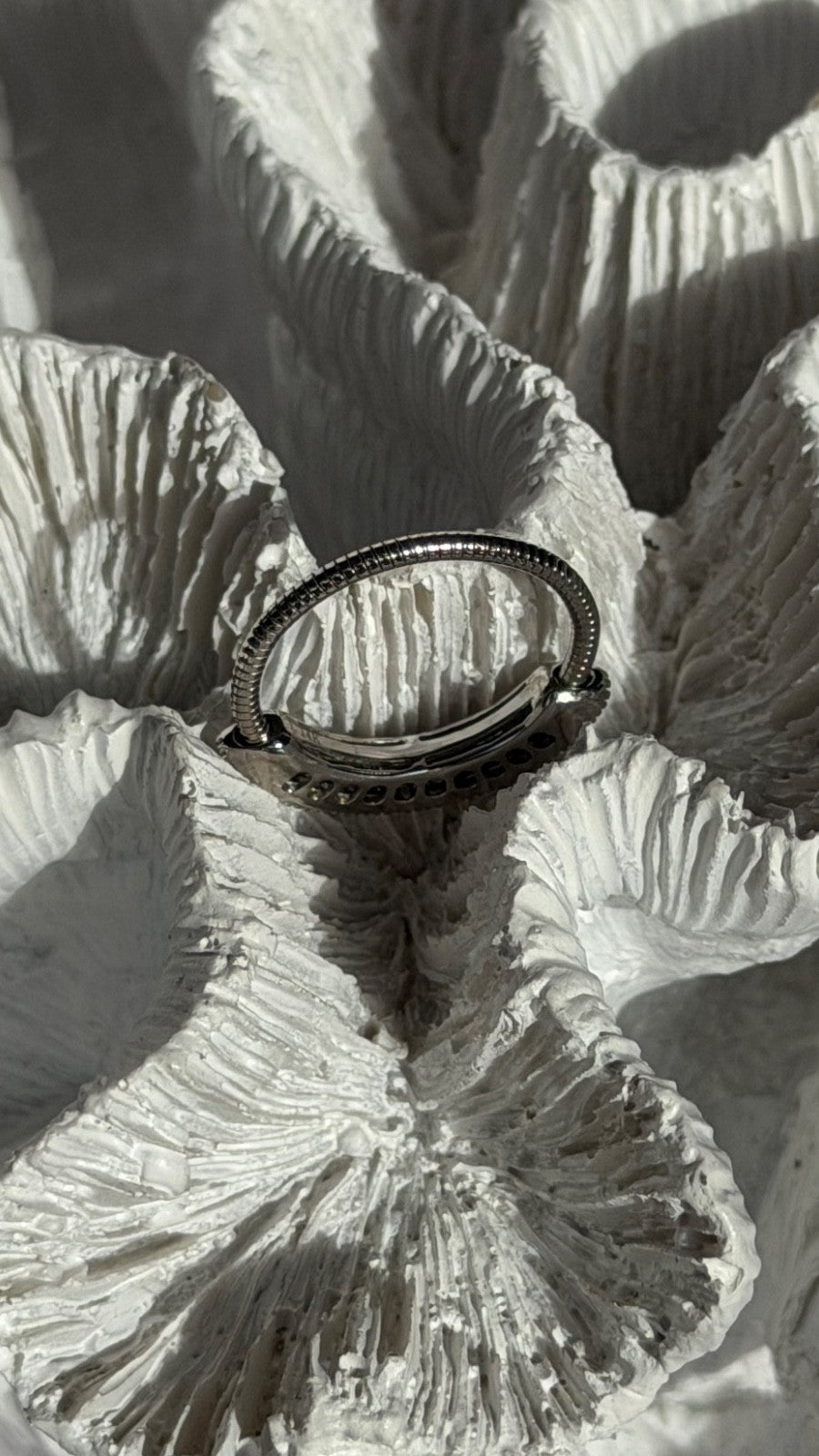 Unique Design 14K White Gold Diamond 0.25 ct Ring Sizable