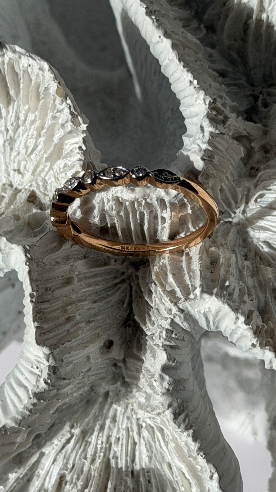 14K Rose Gold Diamond 0.20 ct Ring Size 8