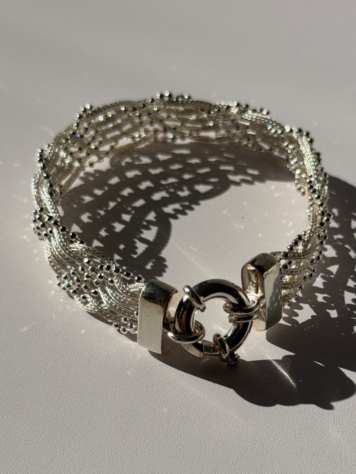 Elegant Italy 925 Sterling Silver Bracelet Size 8