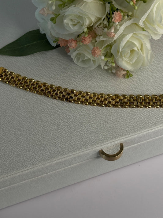 925 Sterling Silver Gold Plated Italy Milor Bracelet Length 7 Inch