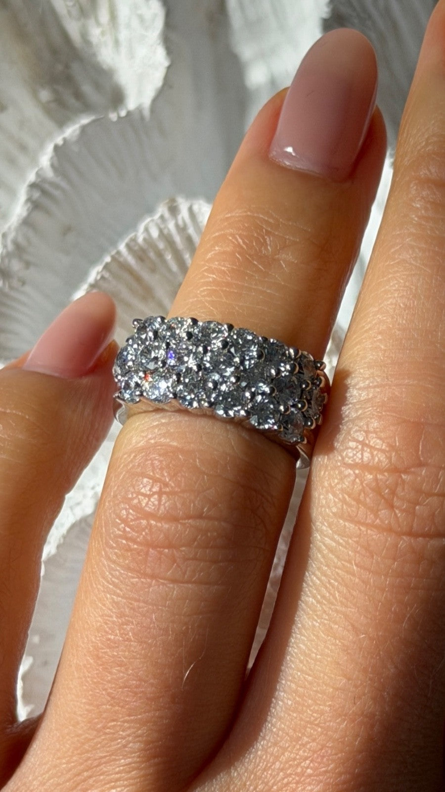 Beautiful 925 Sterling Silver Cz Ring Size 5