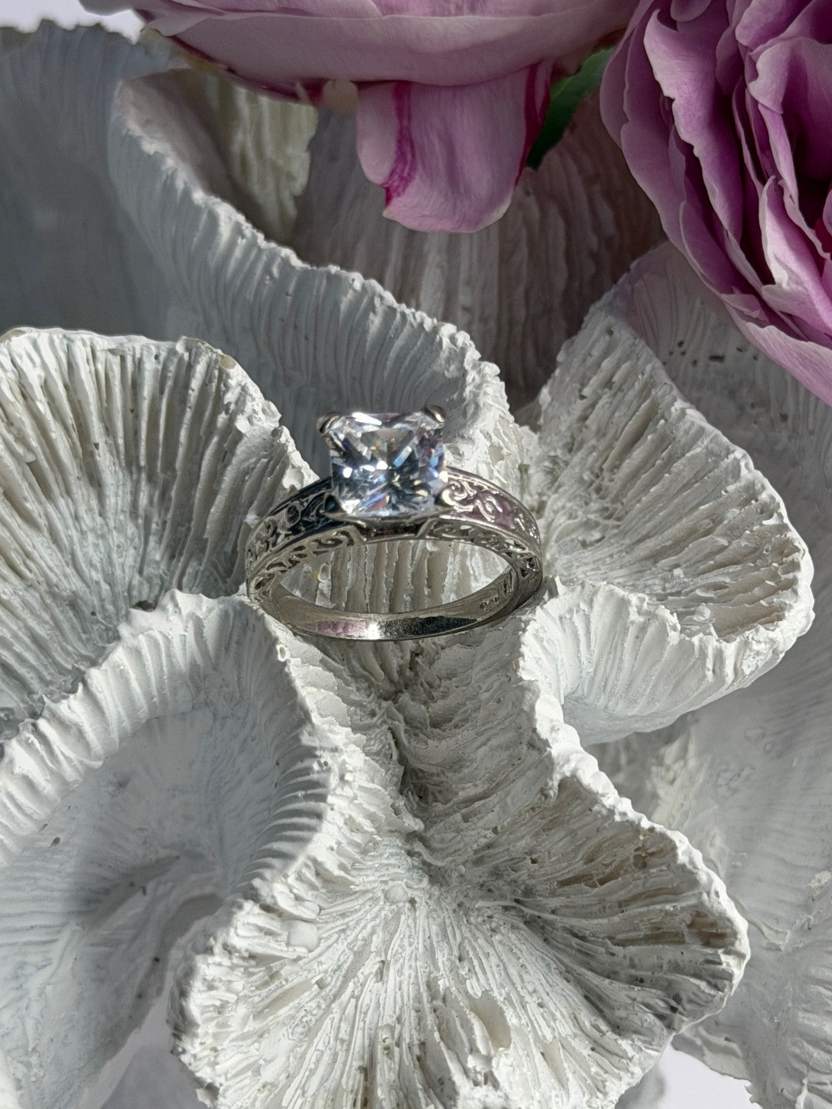 RP 925 Sterling Silver Cz Ring Size 8
