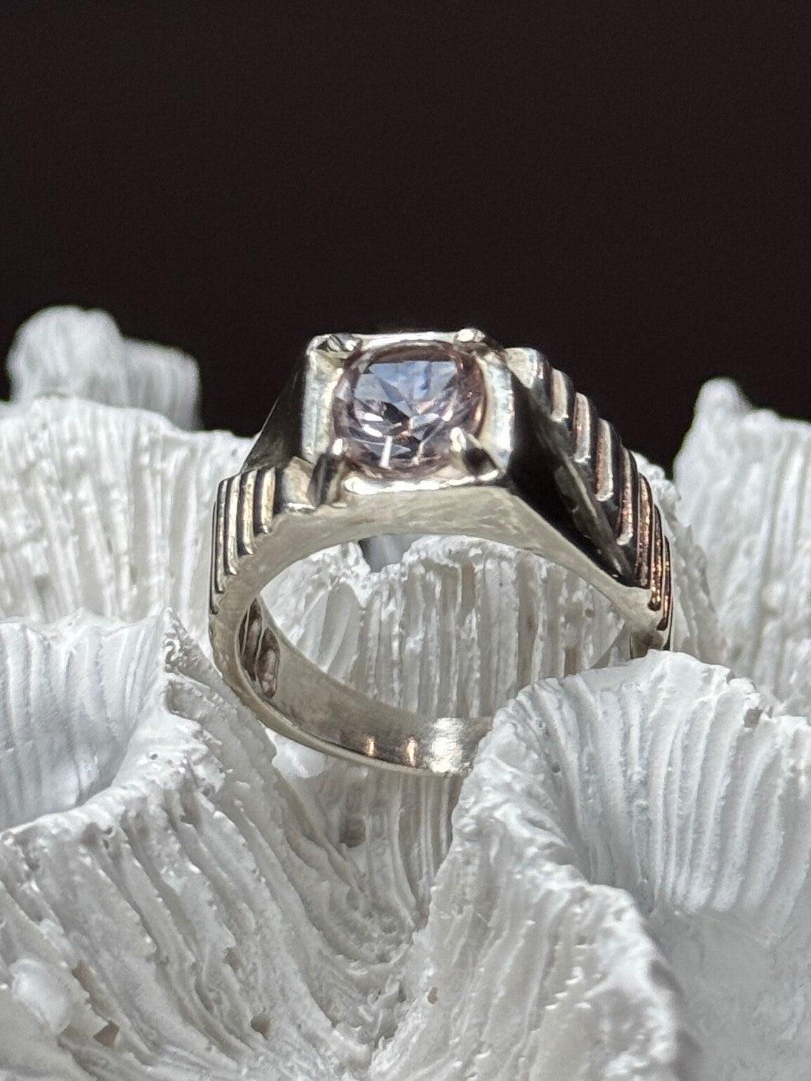Men's 925 Sterling Silver Spinel Ring Size 8.5