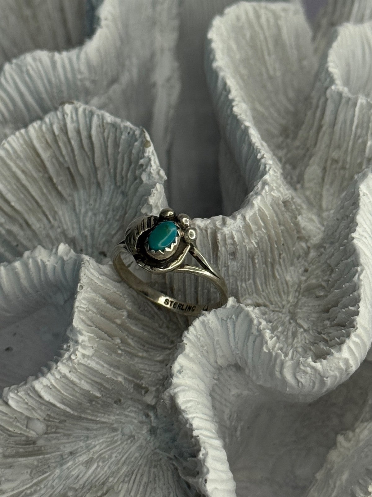 Vintage 925 Sterling Silver Turquoise Ring Size 6