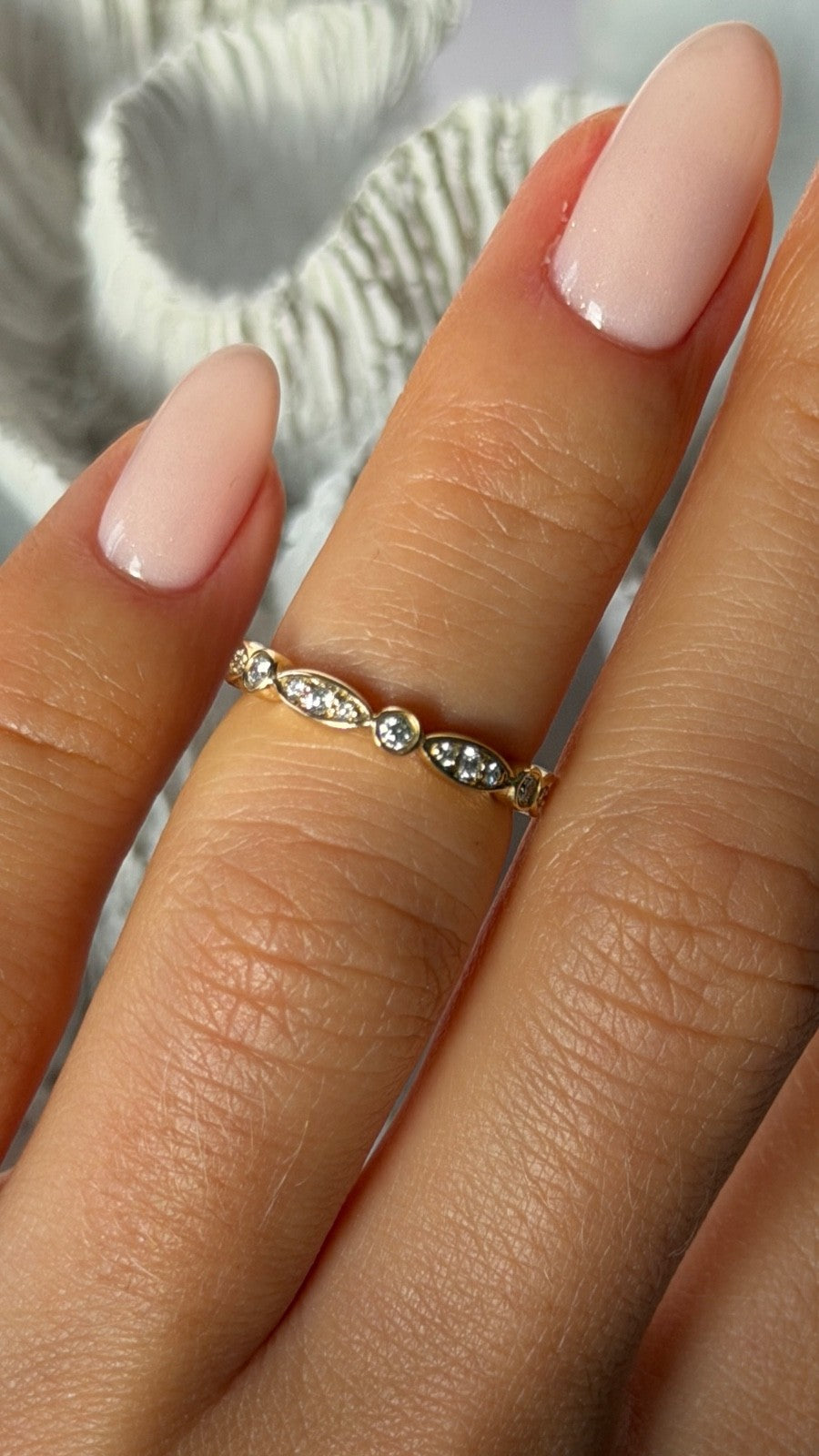 14K Yellow Gold Diamond 0.33 ct Ring Size 4.5