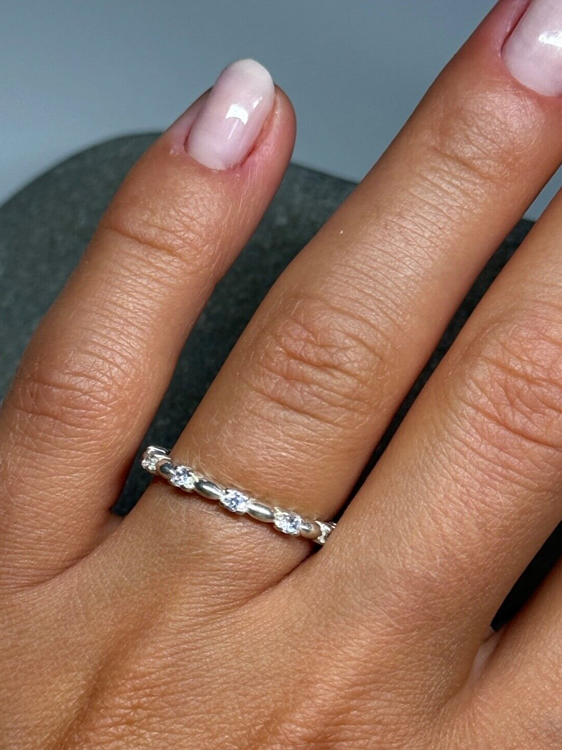 925 Sterling Silver CZ Ring Size 7
