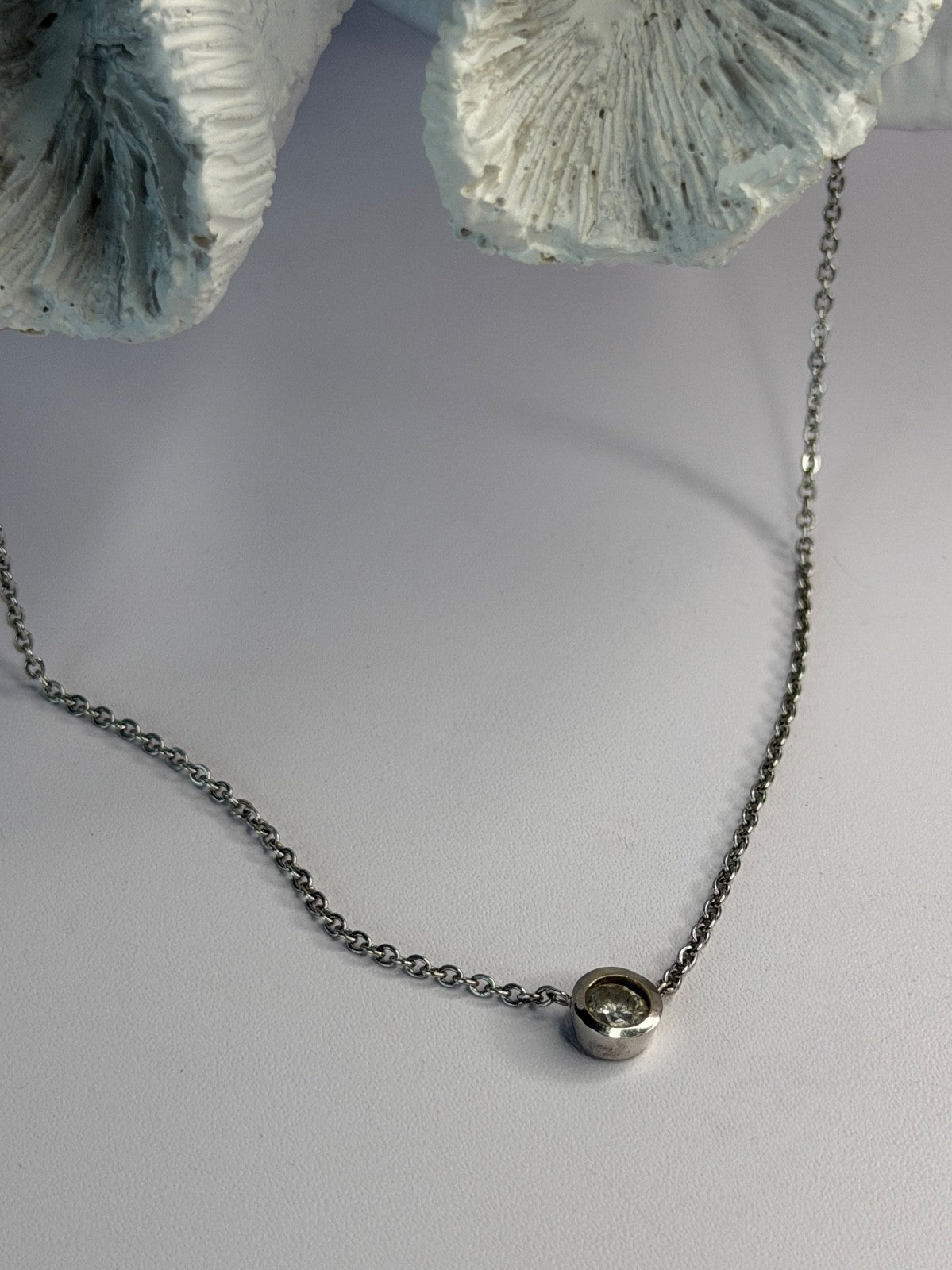 Msco 14K White Gold Diamond 0.44 ct Necklace