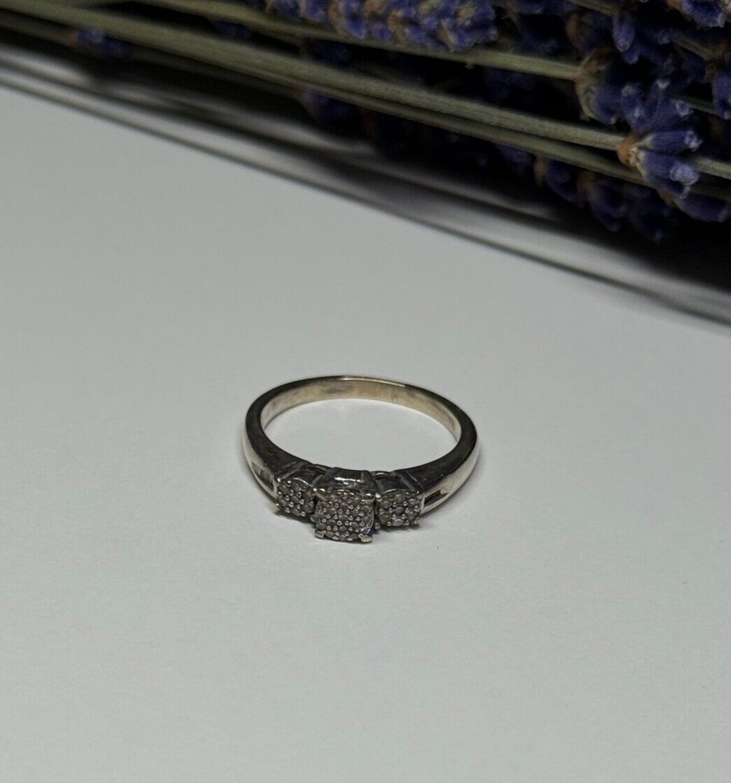 Jtw 925 Sterling Silver Sapphire Ring Size 7