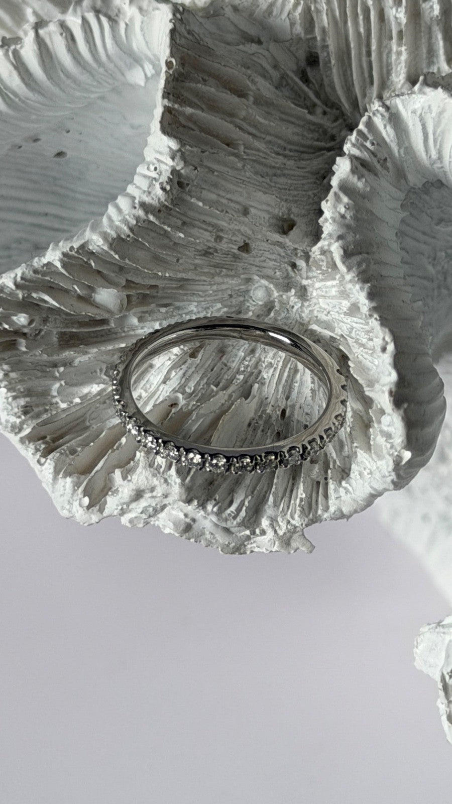 14K White Gold Custom Diamond 0.58 ct Ring Size 6