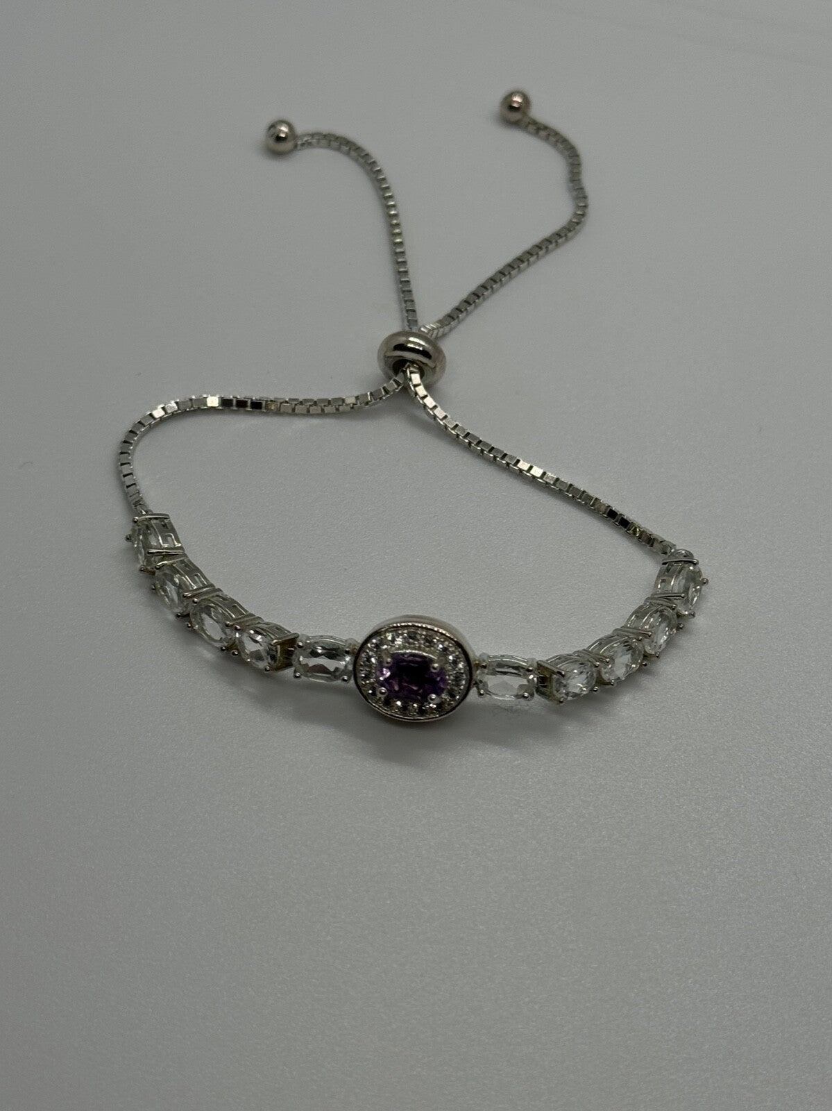 925 Sterling Silver Morganite & Beryl Bracelet