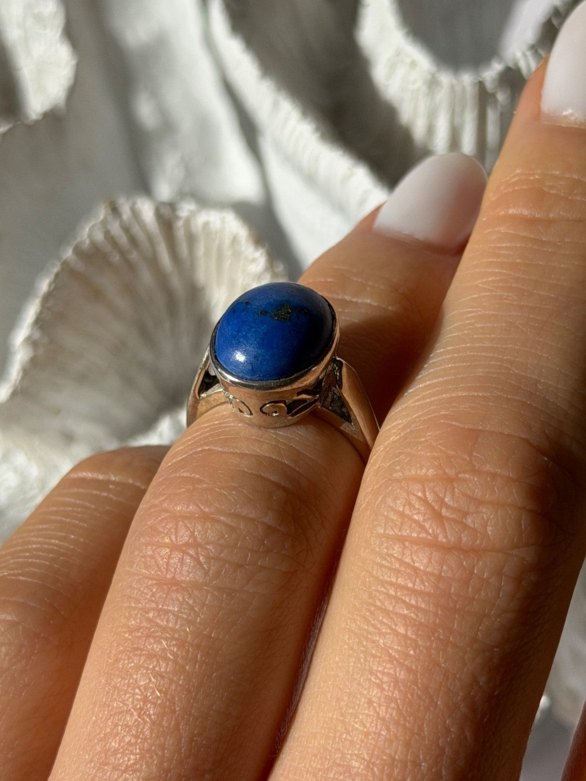 Vintage 925 Sterling Silver Sodalite Ring Size 4.5