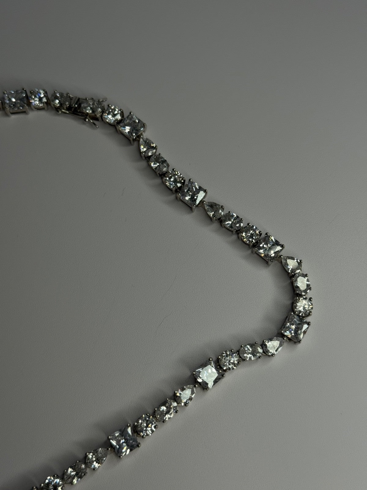 Beautiful 925 Sterling Silver Citrine & Beryl Necklace Length 18 Inch