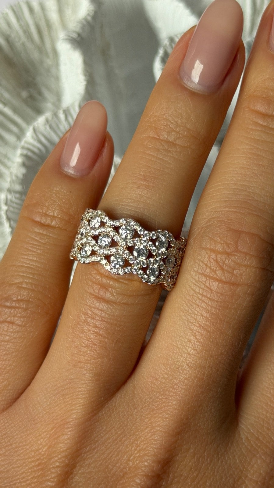 Cordova 750 18K Rose Gold Diamond 1.84 carats Ring Size 6.5