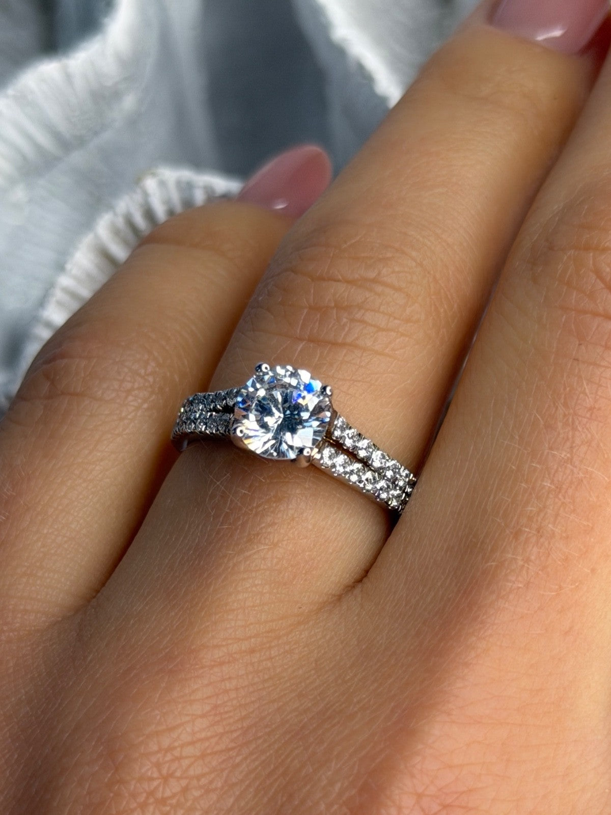 GOC 925 Sterling Silver Cz 1.42 ct Ring Size 7