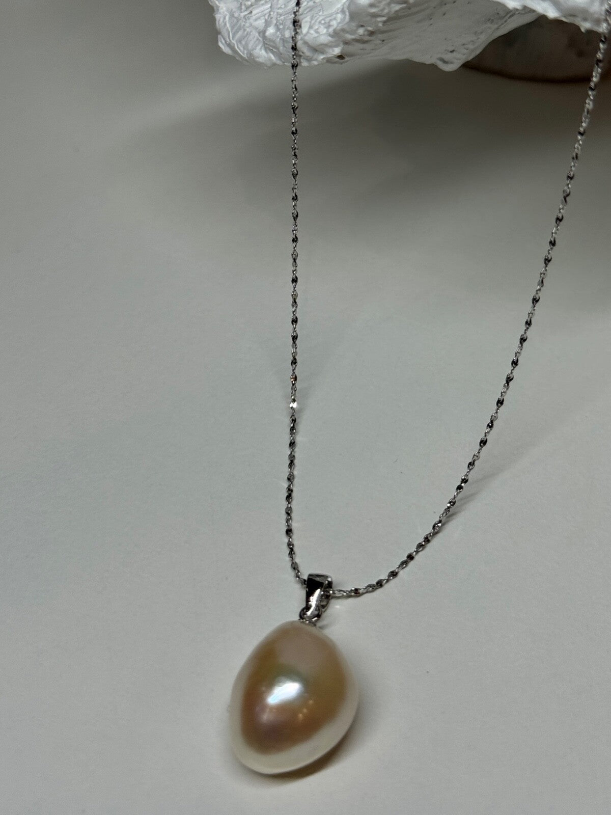 925 Sterling Silver Fresh Water Necklace Length 18 Inch
